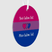 Bisexuality pride flag met text ornament (voorkant)