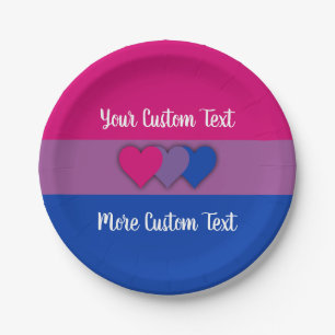 Bisexuality pride flag met text papieren bordje