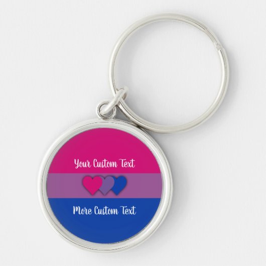 Bisexuality pride flag met text sleutelhanger (Voorkant)