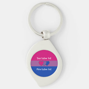 Bisexuality pride flag met text sleutelhanger