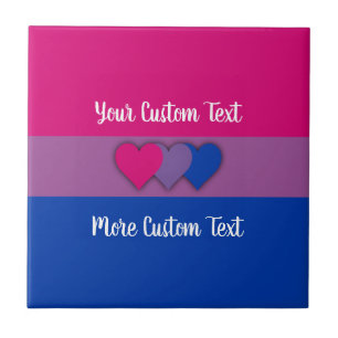 Bisexuality pride flag met text tegeltje