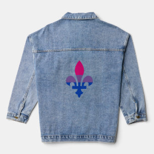Bisexuality pride fleur-de-lis denim jacket
