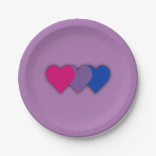 Bisexuality pride harten paper borden papieren bordje