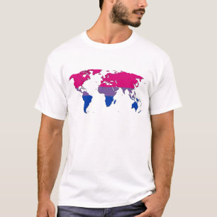 Bisexuality pride wereldkaart T-Shirt