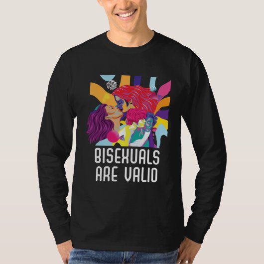 Bisexuals Are Valid Rainbow Pride Bisexuality LGBT T-shirt (Voorkant)
