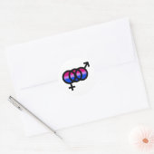 Bisexueel symbool ronde sticker (Envelop)