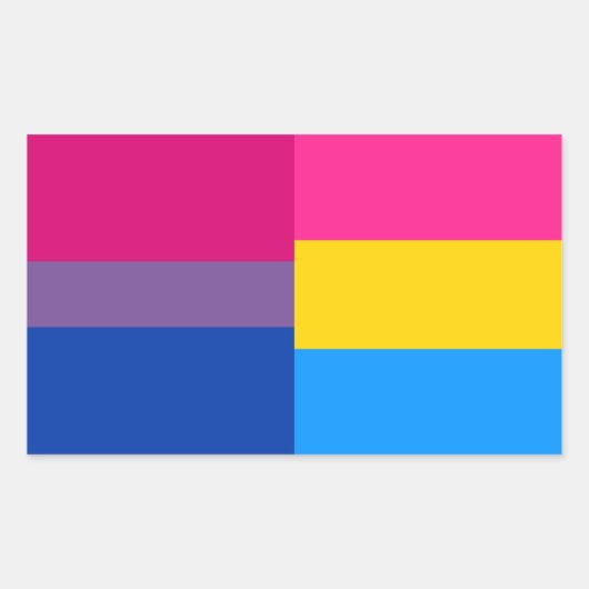 Bisexuel/pansexuel autocollant drapeau (Devant)