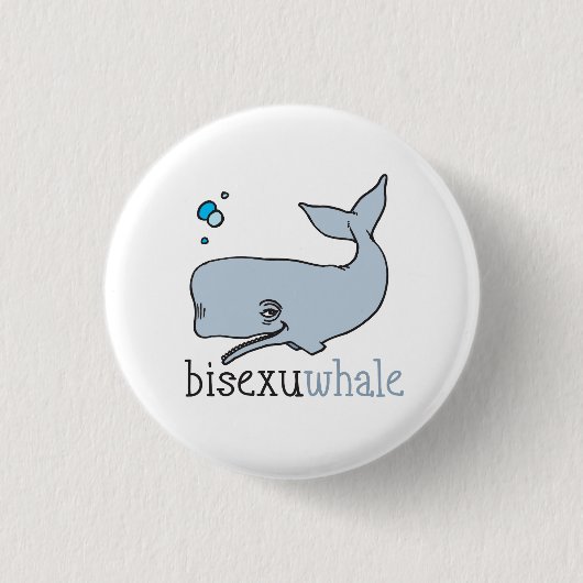 BISEXUWHALE RONDE BUTTON 3,2 CM (Voorkant)