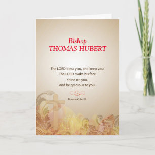 Bishop aangepaste naam, titel, 50e wijding Anniv. Kaart