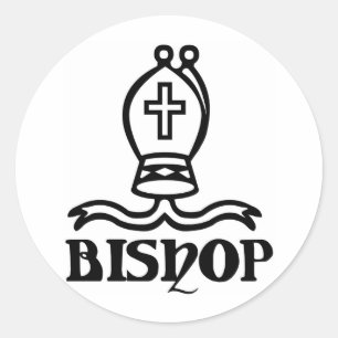 Bishop Schaaksymbool Ronde Sticker