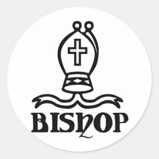 Bishop Schaaksymbool Ronde Sticker