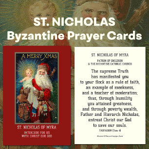 BISHOP ST. NICHOLAS DE MYRA PRAYER CARTES SAINES