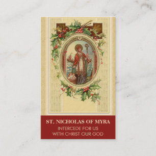 BISHOP ST. NICHOLAS DE MYRA PRAYER CARTES SAINES
