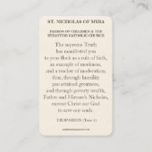 BISHOP ST. NICHOLAS VAN MYRA PRAYER HOLY KAARTEN VISITEKAARTJE (Achterkant)