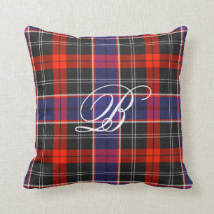 Bishop Tartan Monogram Pillow Kussen