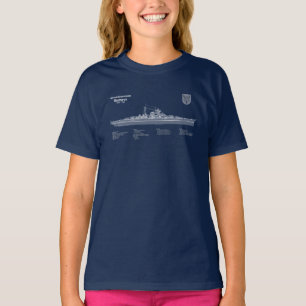 Bismarck - Battleship Blueprint Plannen ABD T-shirt