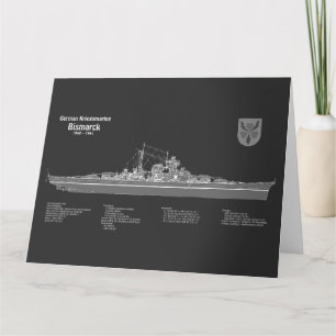 Bismarck - Battleship Blueprint Plannen PD Bedankkaart