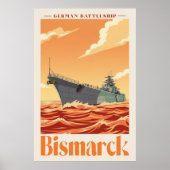 Bismarck German Battleship - Vintage Naval Poster (Devant)