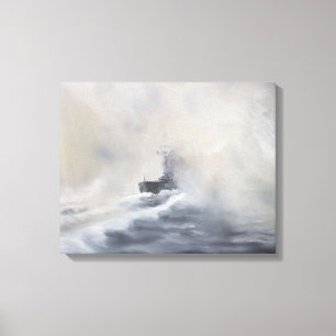 Bismarck overvalt haar overtuigers op 25 mei 1941. canvas afdruk