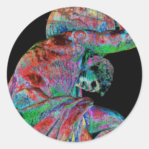 Bismarck Statue, Berlijn, Griekse godatlas, gekleu Ronde Sticker