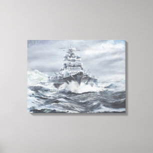 Bismarck voor de Groenlandse kust, 1900 uur, 23 me Canvas Afdruk