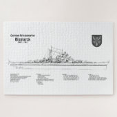 Bismarck - Zeeslag Blauwdruk Plannen BD Legpuzzel (Horizontaal)