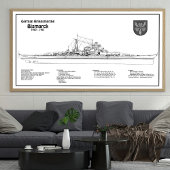 Bismarck - Zeeslag Blauwdruk Plannen BD Poster