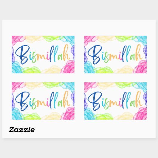 Bismillah Autocollants rectangulaires Stickers (Feuille)