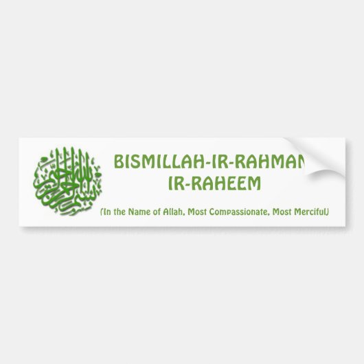 Bismillah Bumpersticker (Voorkant)