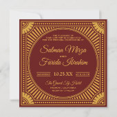  Bismillah Square Moslim Bruiloft Uitnodiging (Achterkant)