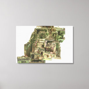 Bismutkristallen met een iriserende laag canvas afdruk