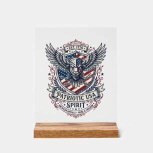 Bison Aigle Patriotique Crête Animal Hybride Patri