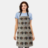 Bison Allover Print Apron Schort (Gedragen)