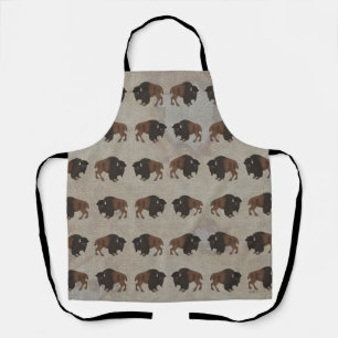 Bison Allover Print Apron Schort