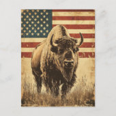 Bison American Flag Briefkaart (Voorkant)