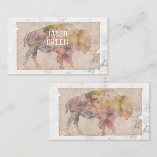  bison art sepia met dubbelzijdige zijde visitekaartje (Voorkant / Achterkant)