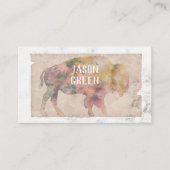  bison art sepia met dubbelzijdige zijde visitekaartje (Voorkant)