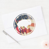 Bison blanc en plein air Sticker drapeau américain (Enveloppe)