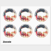 Bison blanc en plein air Sticker drapeau américain (Feuille)