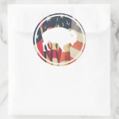Bison blanc en plein air Sticker drapeau américain (Sac)