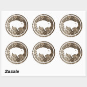 Bison blanc extérieur Sticker Camouflage rond de 3 (Feuille)
