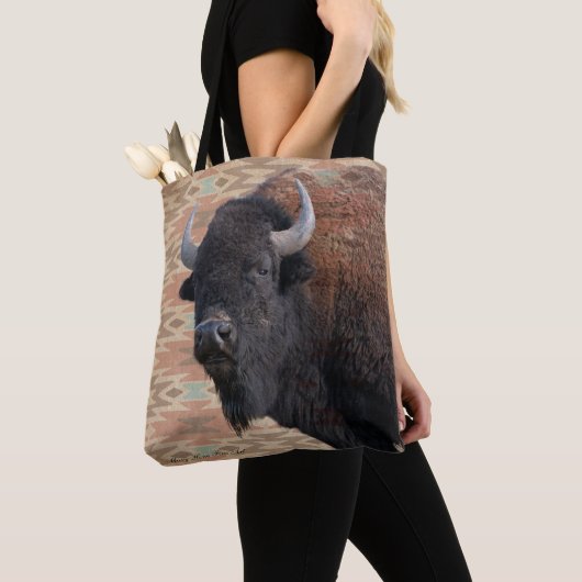 Bison Blanket Canvas tas (Dichtbij)