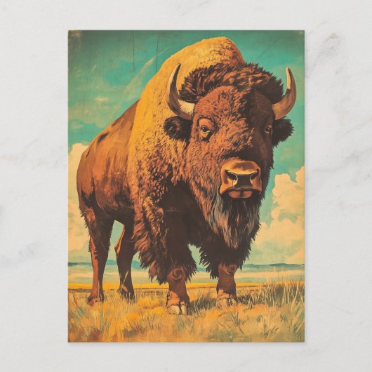 Bison briefkaart (Voorkant)