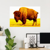 Bison Buffalo American Art Poster (Bureau à domicile)