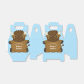 Bison Buffalo Baby shower Blue Bedankdoosjes (Uitgevouwen)