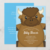 Bison Buffalo Baby shower Blue Kaart (Voorkant / Achterkant)