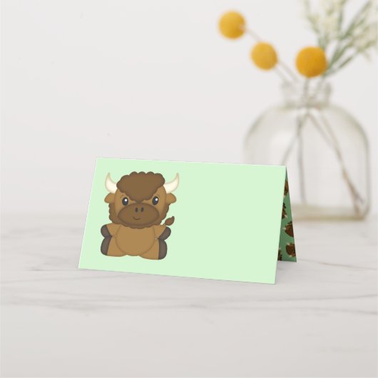 Bison Buffalo Baby shower Green (Voorkant)