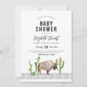 Bison Buffalo Baby shower Invitation Kaart (Voorkant)