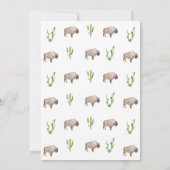 Bison Buffalo Baby shower Invitation Kaart (Achterkant)