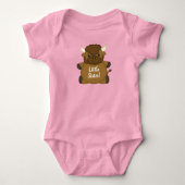Bison Buffalo Baby shower Roze Romper (Voorkant)